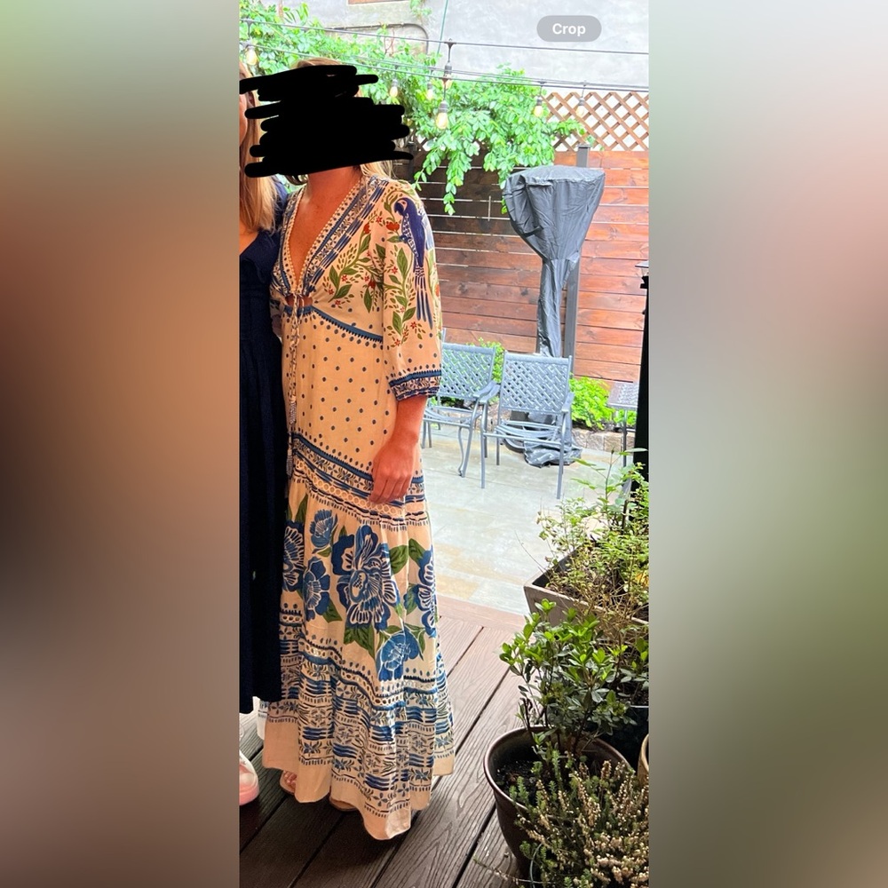 Farm Rio Blue Floral Maxi Dress